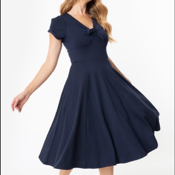 Unique Vintage Dresses & Skirts - Unique Vintage black swing dress